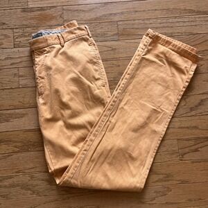 Peter Millar Chinos Casual Pant Size 32 Solid Orange 100% Pima Cotton 35" Inseam